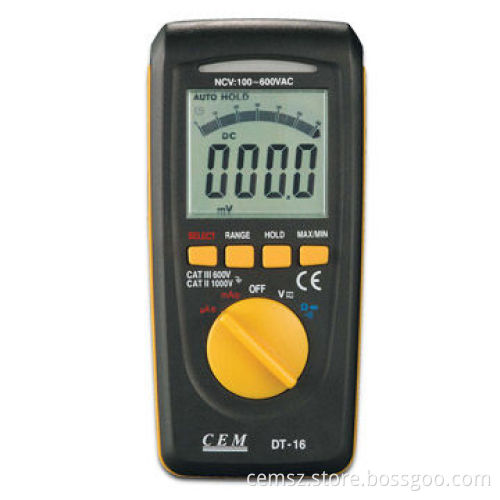 Pocket Digital Multimeter with Non-contact Voltage Detection Identifies Live Circuits